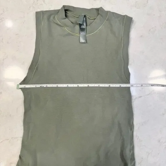 SKIMS Olive Green Cotton Tank Top Women's XS Minimalist Luxury Clean Loungewear - Picture 6 of 15
